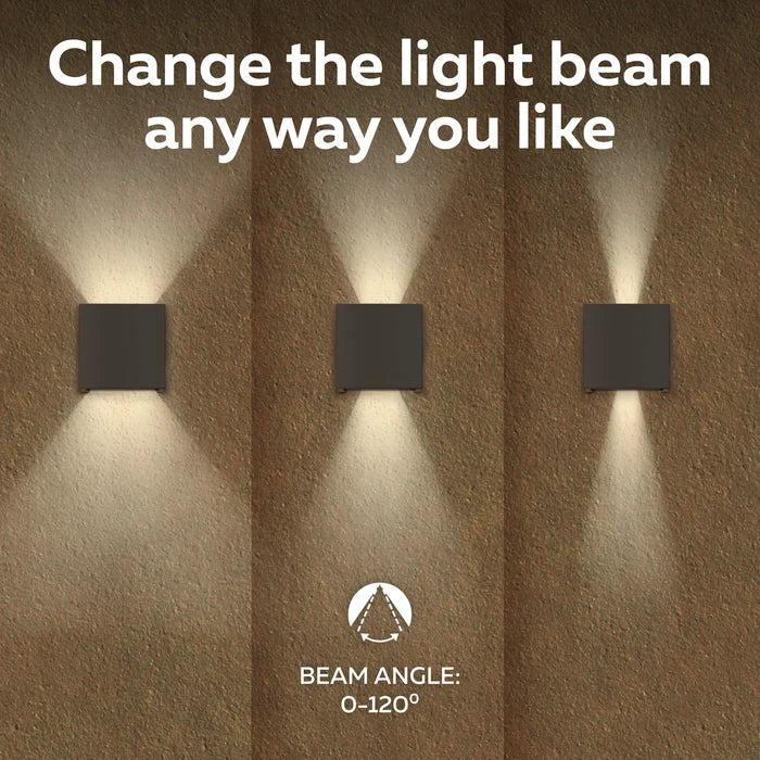 Calex Bari LED Wall Light - Up & Down - Black