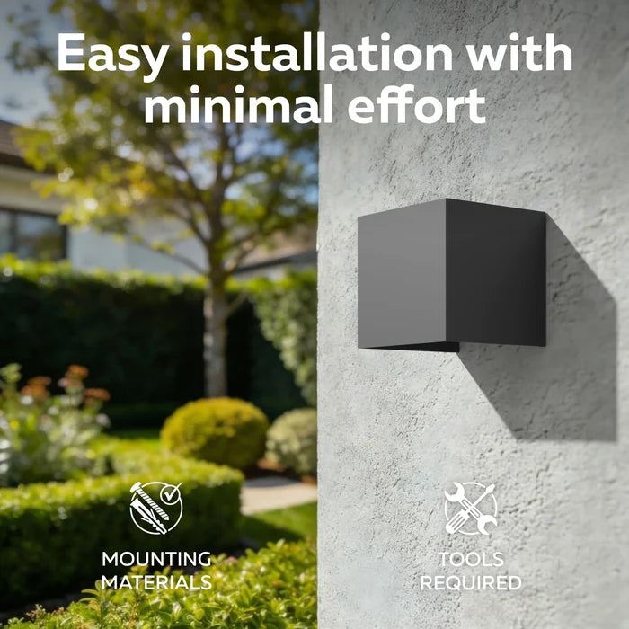 Calex Bari LED Wall Light - Up & Down - Black