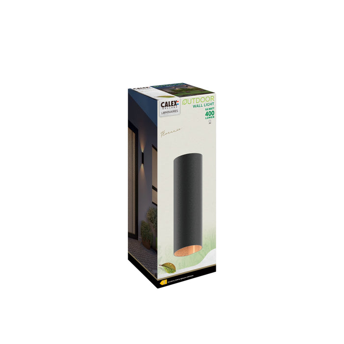 Calex Florence LED Wall Light - Up & Down - Black