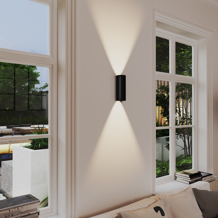 Calex Florence LED Wall Light - Up & Down - Black