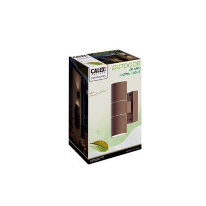 Calex Turin Wall Light - Up & Down - 2x GU10 - Rust