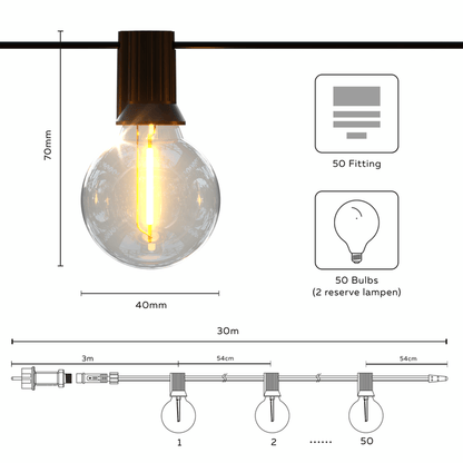 Calex Vista Outdoor Festoon - 30M