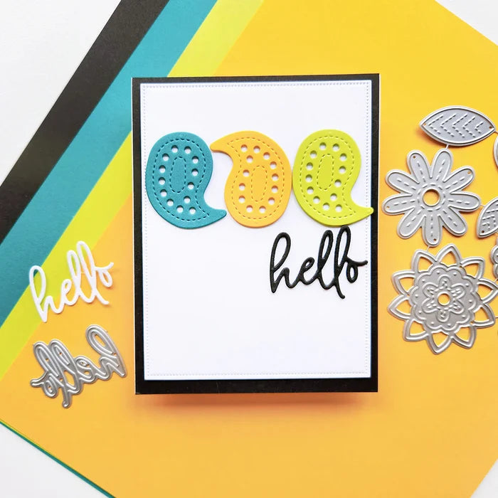 Catherine Pooler - Word Dies - Scripted Sentiments Trio. Die Cuts Hello, Congrats and Thanks. Available at Embellish Away located in Bowmanville Ontario Canada. Example by brand ambassador.