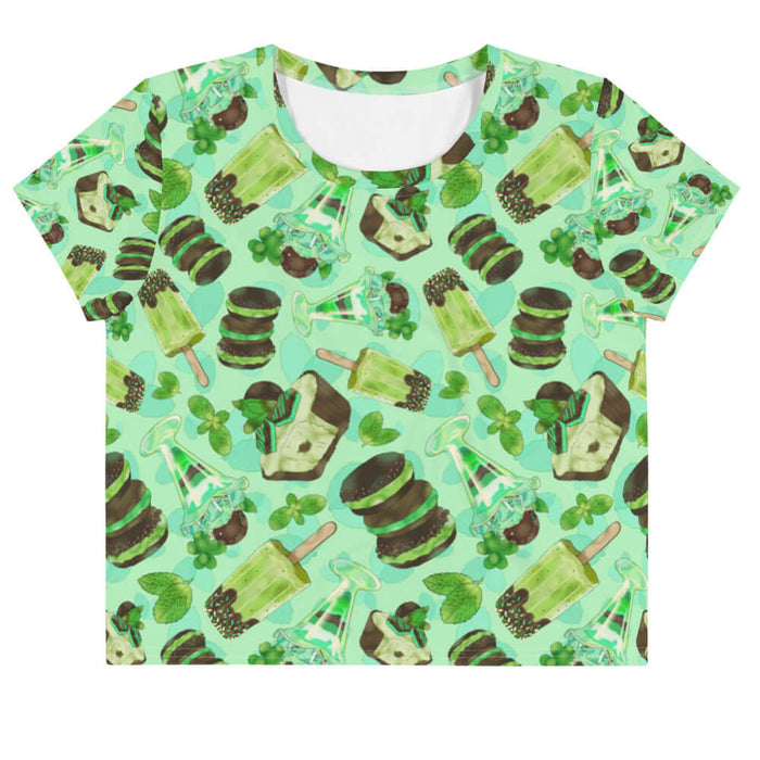 Choco Mint kawaii crop top in mint with mint popsicles and mint-cream cookies