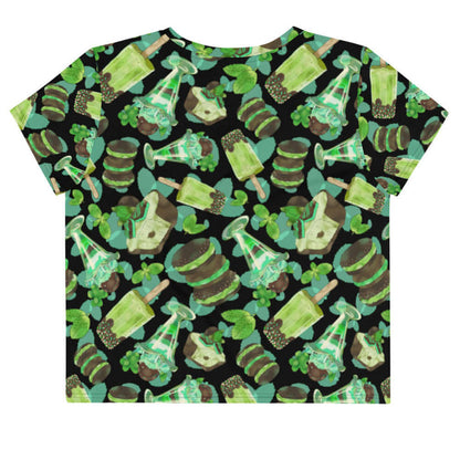 Choco Mint kawaii crop top in mint with mint-cream sandwich cookies and mint parfaits