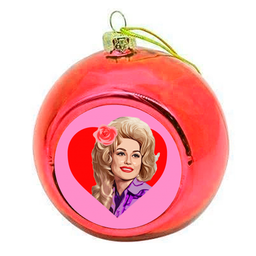 Christmas Baubles 'Dolly in Red Heart': Red