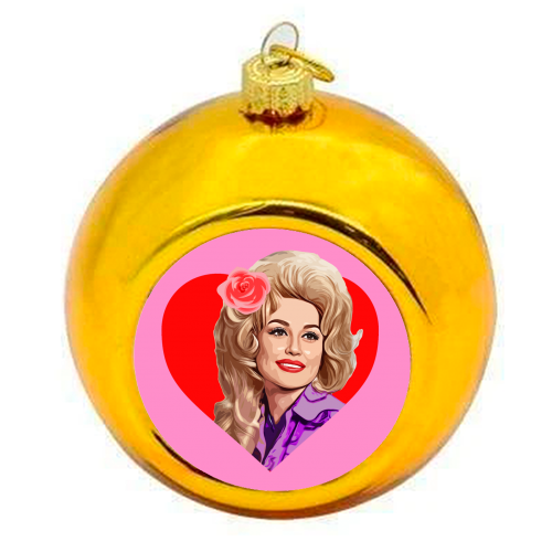 Christmas Baubles 'Dolly in Red Heart': Red