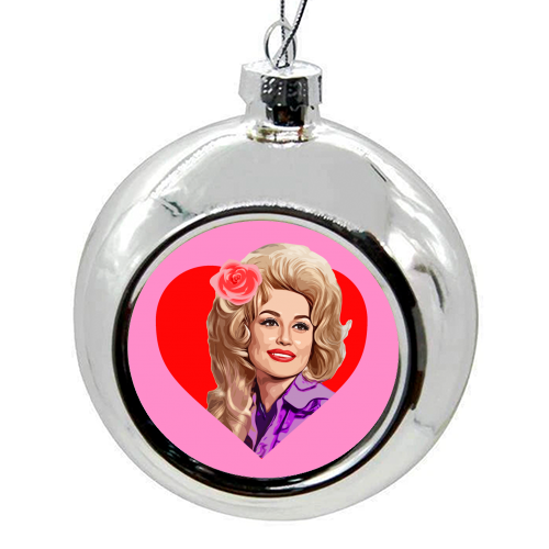 Christmas Baubles 'Dolly in Red Heart': Red