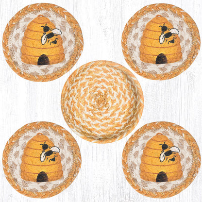 CNB-9-101 Beehive Coasters In A Basket