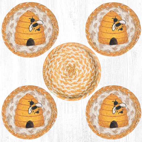 CNB-9-101 Beehive Coasters In A Basket