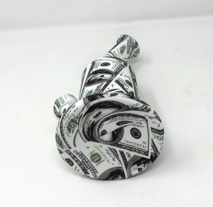 Collectible Paper Money Design 8" Detachable Silicone Best Water Bong 14mm Bowl