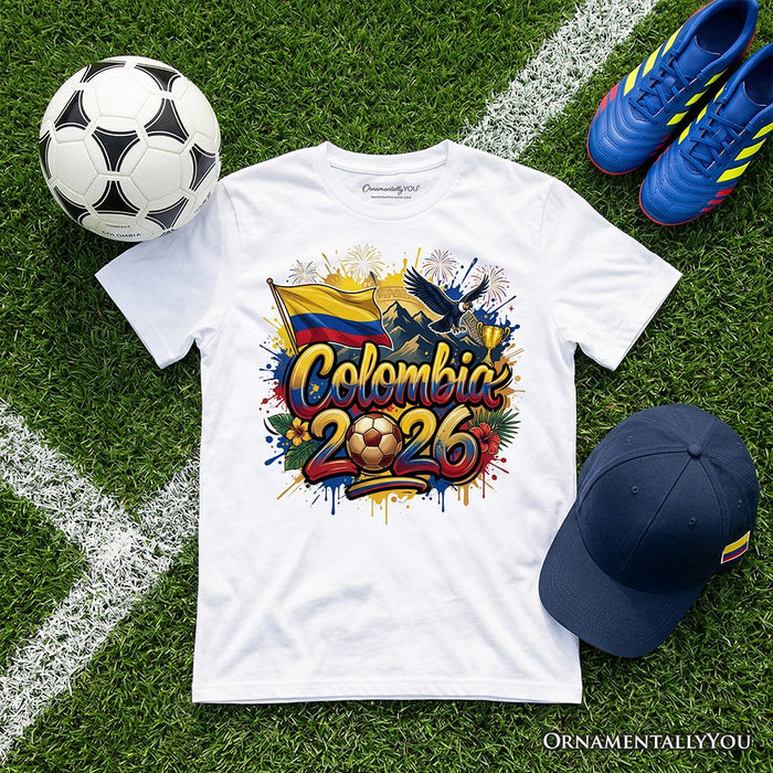 Colombia 2026 Soccer Cup Global Championship T-Shirt, Fans Football Tee T-Shirts OrnamentallyYou White XS