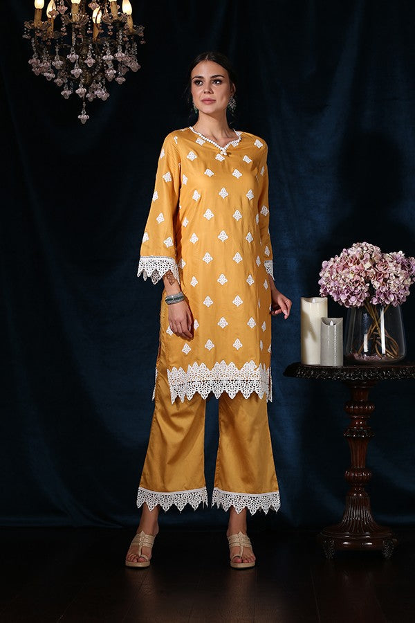 Coral Bells Kurta Mustard