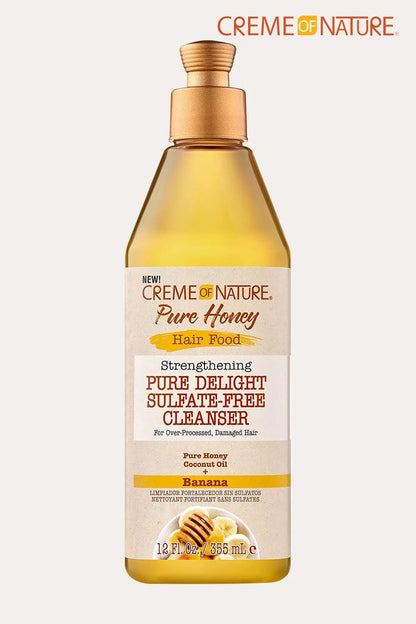 CREME OF NATURE PURE HONEY HAIR FOOD STRENGTHENING PURE DELIGHT SULFATE-FREE CLEANSER BANANA 12oz - BSW BEAUTY CANADA