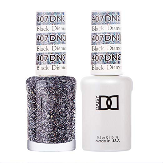 DND Gel Nail Polish Duo 407 - Black Diamond Star
