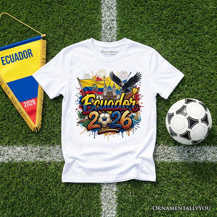 Ecuador 2026 Soccer Cup Global Championship T-Shirt, Fans Football Tee T-Shirts OrnamentallyYou White XS