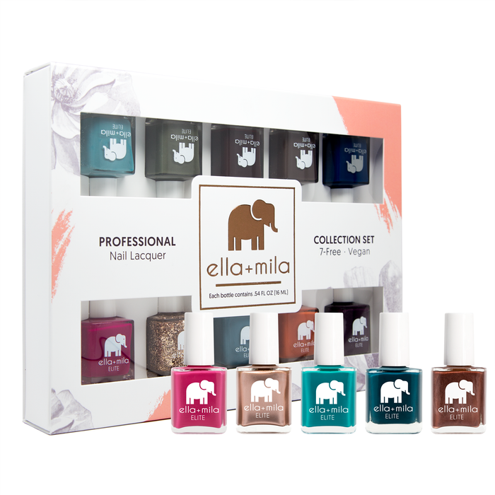 Elite Collection Set B 10-pack nail polish set in its gift box – ella+mila