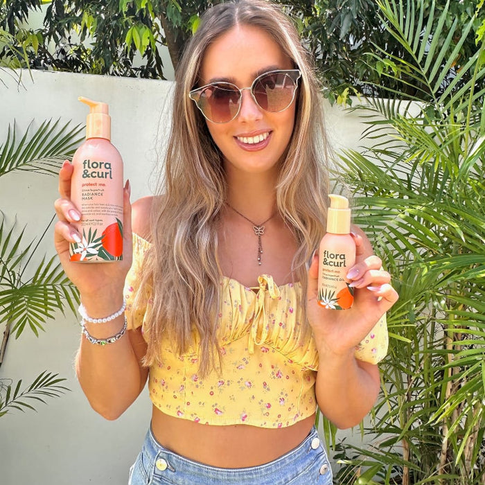 Flora & Curl Citrus Bloom Superfruit Hair Oil, stocked at Curly Life, Australia's curly hair specialists