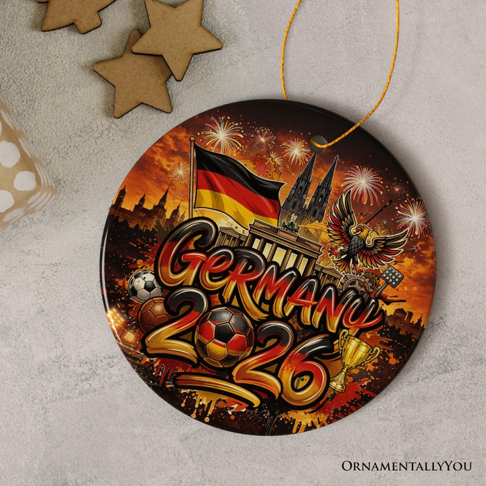 Germany 2026 Soccer Cup Global Championship Ornament, Fans Football Gift and Tree Decor Ceramic Ornament OrnamentallyYou