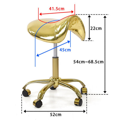Gold Saddle Seat Chair Esthetician Stool Pedicure