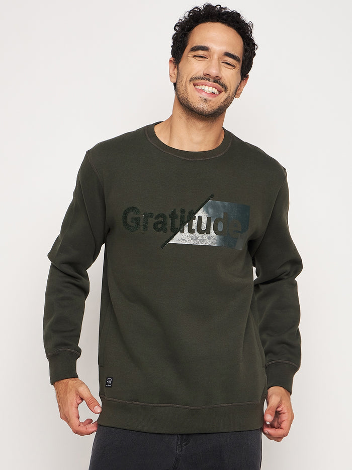 Gratitude Olive Sweat Shirt