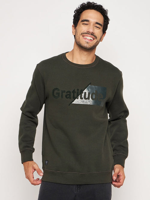 Gratitude Olive Sweat Shirt
