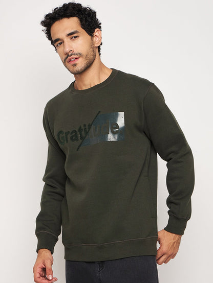 Gratitude Olive Sweat Shirt