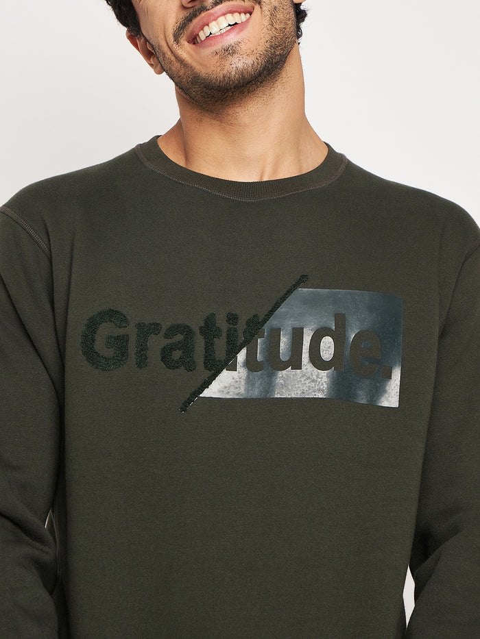 Gratitude Olive Sweat Shirt