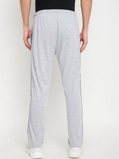 Grey Melange Relaxed Track Pants
