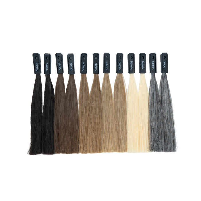 HairArt Professional Hair Color Swatches 100% European Hair – 6 Color Shades | 12 Pcs