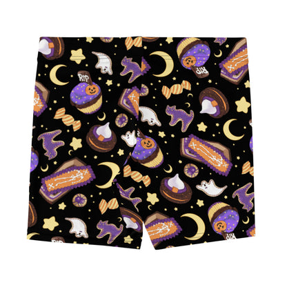 Halloween Treat alternative shorts in black with golden stars and pumpkin cupcakes