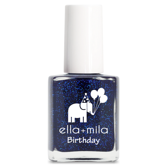 Heart of the Ocean glittery deep cobalt blue nail polish bottle – ella+mila Birthday