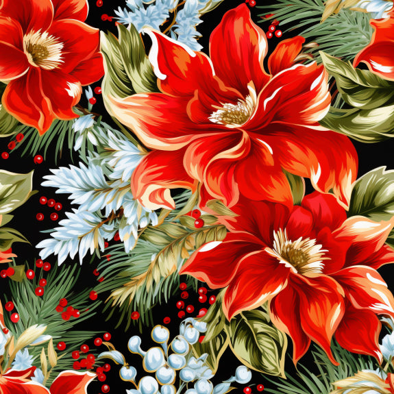 Holiday Flowers Christmas Paint By Numbers Kit