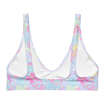 Indica Magica kawaii padded bikini top in pastel with konpeito buds and hot-pink bows