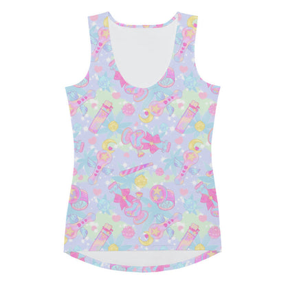 Indica Magica kawaii tank top in pastel with star-and-moon grinders and konpeito buds