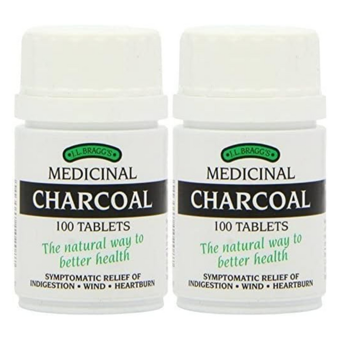 J.L Bragg's Charcoal Tablets 100 Pack of 2