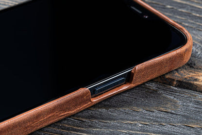 Leather iPhone 13 (6.1") Hard Back Cover