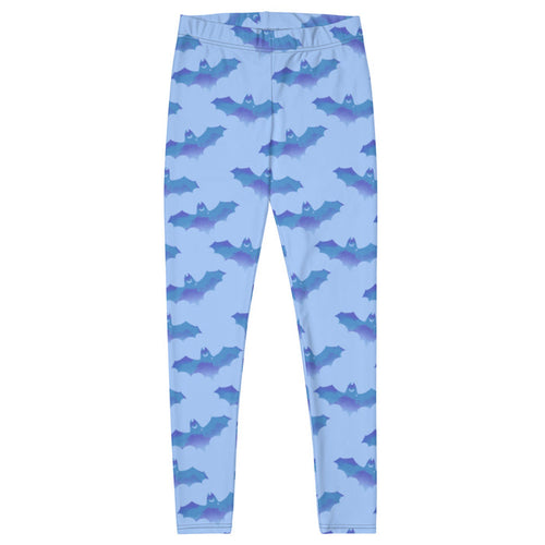 Lilith gothic leggings in blue with watercolor bats and crescent moons