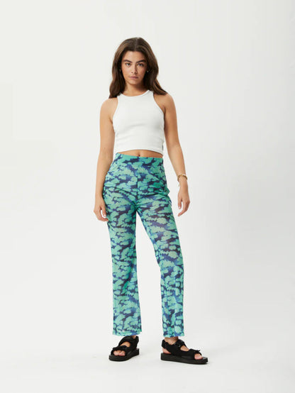 Liquid - Recycled High Waisted Sheer Pants | Jade Floral-Image 1