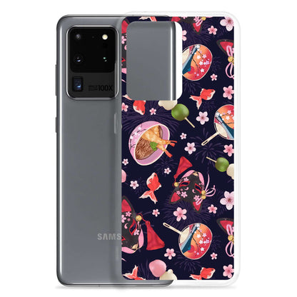 Matsuri Samsung® Clear Case showcases vibrant festival designs, protecting your phone in style during summer celebrations.