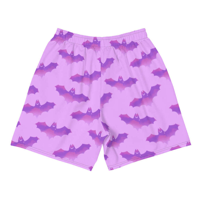 Aensland pastel-goth men's shorts in pink with bat print and pastel clouds