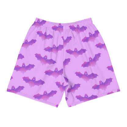 Aensland pastel-goth men's shorts in pink with bat print and pastel clouds