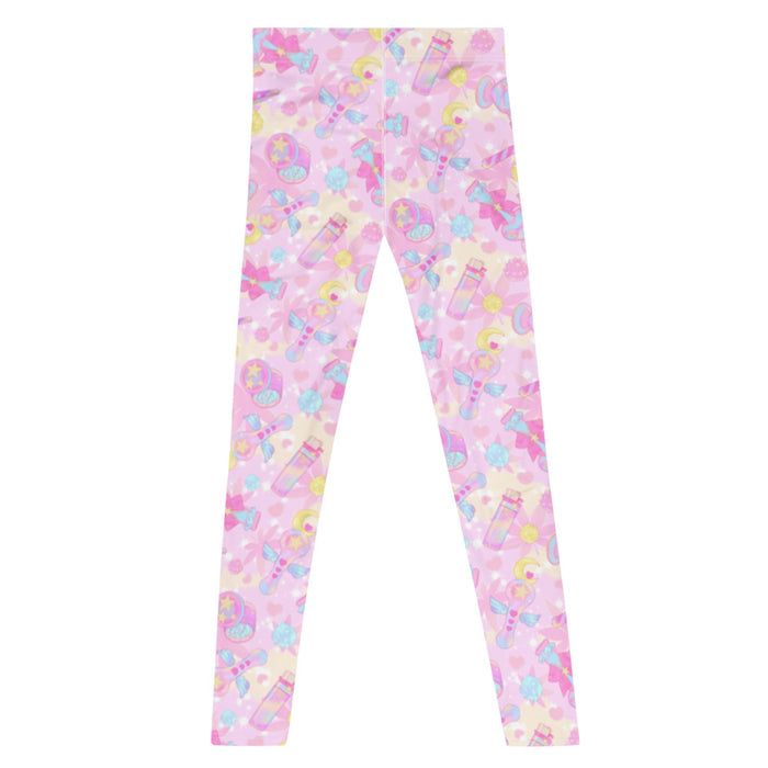 Indica Magica kawaii men's leggings in pink with star-and-moon grinders and konpeito buds