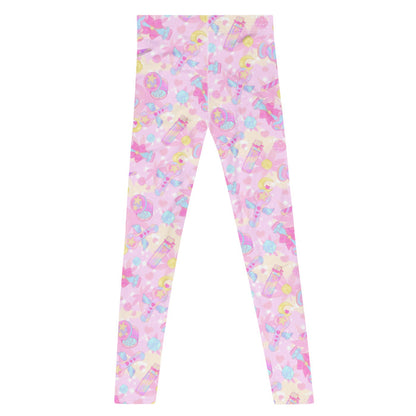 Indica Magica kawaii men's leggings in pink with star-and-moon grinders and konpeito buds