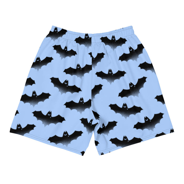 Lilith alternative men's shorts in blue with bats and crescent moons