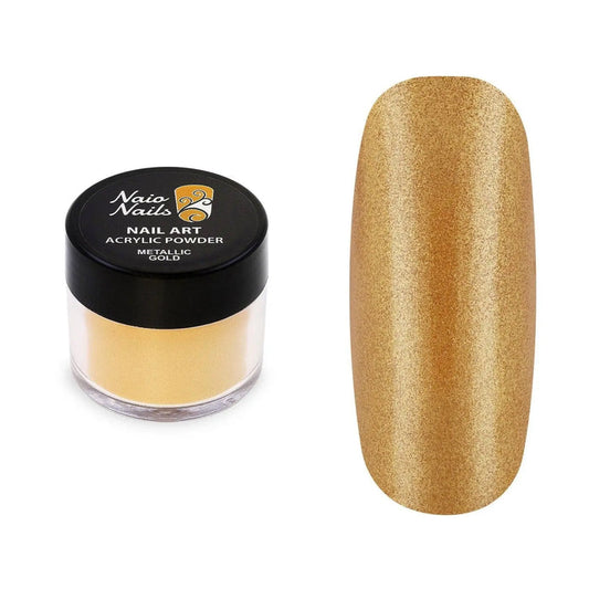 Metallic Gold Acrylic Powder - 12g   Naio Nails