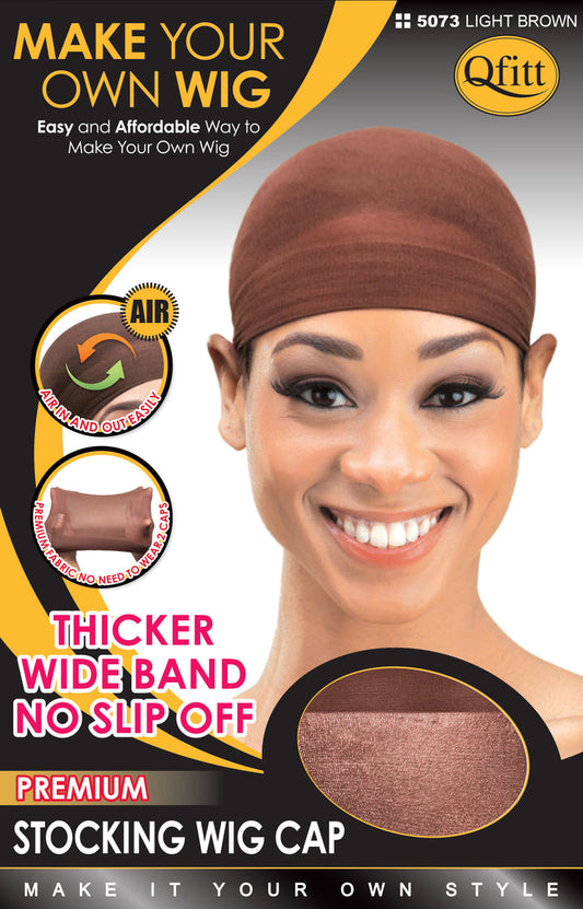 M&M Premium Stocking Wig Cap Black/Light Brown - Dozen ( 2 Colors ) - Palms Fashion Inc.