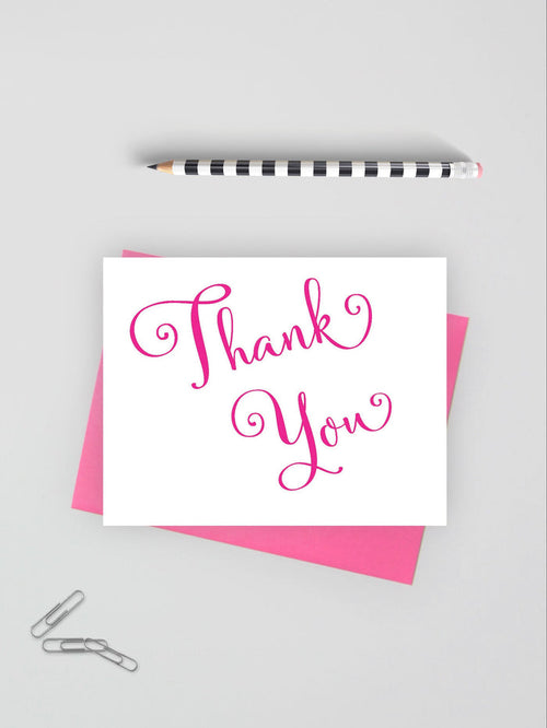 Modern folded thank you cards for wedding.