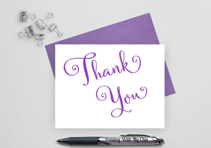 Modern folded thank you cards for wedding.