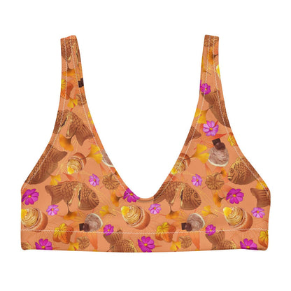 Momiji kawaii padded bikini top with chestnut mont blanc and pink cosmos flowers